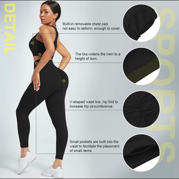 3 PCS ACTIVEWEAR SET (black) - Picture 3 of 7